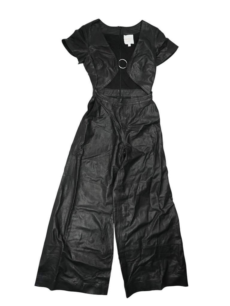 Understated Leather Ultimate CutOut Jumpsuit In Black
